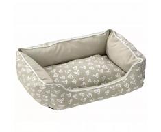 D&D Cojín cama de mascota Lovely corazones beis y blancos 671/437995