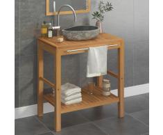 vidaXL Mueble tocador con lavabo madera teca maciza 74x45x75 cm