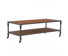 vidaXL Mesa de centro con estante 120x60x40 cm madera maciza abeto