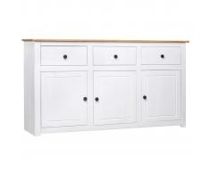 vidaXL Aparador de madera de pino estilo Panamá blanco 135x40x80 cm