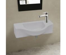 vidaXL Lavabo de cerámica blanco con agujero para grifo