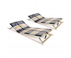 vidaXL Somieres de cama 2 uds con 42 láminas 7 zonas 70x200 cm