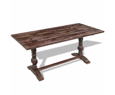 vidaXL Mesa plegable de pedestal doble madera de acacia 180x80x75 cm
