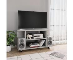 vidaXL Mueble para TV con ruedas aglomerado gris hormigón 80x40x40 cm