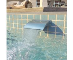 vidaXL Fuente de piscina de acero inoxidable 30x9x26 cm plateada