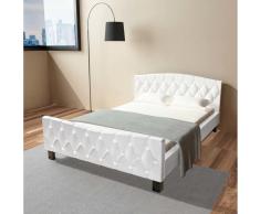 vidaXL Cama matrimonio con colchón viscoelástico 140x200 blanca