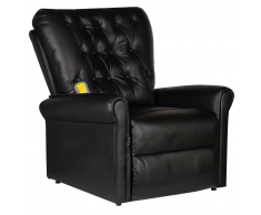 vidaXL Sillón de masaje de cuero sintético negro