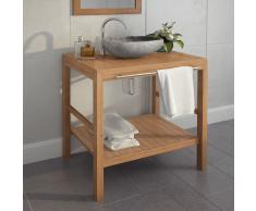 vidaXL Mueble de lavabo tocador madera teca maciza 74x45x75 cm