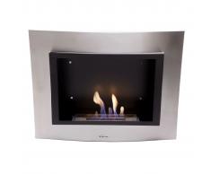 PURLINE Biochimenea mural con frontal en acero inoxidable esmaltado THEA