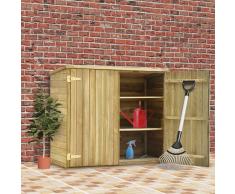 vidaXL Caseta herramientas jardín madera pino impregnada 135x60x123 cm