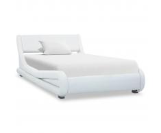 vidaXL Estructura de cama de cuero sintético blanco 100x200 cm