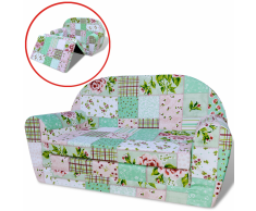 vidaXL Sillón plegable de niños con estampado flores