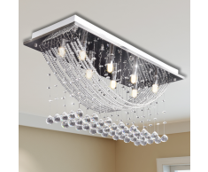 vidaXL Lámpara de techo con lágrimas cristal 8 x G9 29 cm