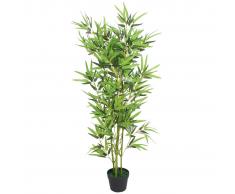 vidaXL Árbol de bambú artificial con maceta 120 cm verde