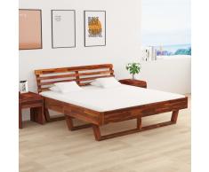 vidaXL Estructura de cama de madera maciza de acacia 180x200 cm