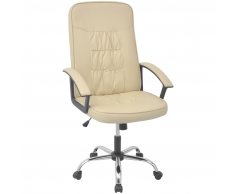 vidaXL silla de oficina de cuero artificial 67x70 cm color crema