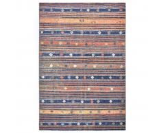 vidaXL Alfombra de PP azul y naranja 140x200 cm