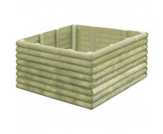 vidaXL Jardinera de madera de pino impregnada 106x106x48 cm