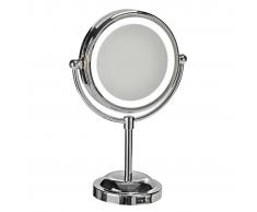 HI Espejo de maquillaje con iluminación LED acero inoxidable 15 cm