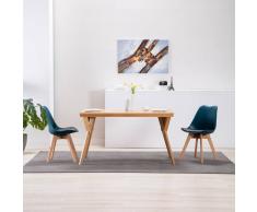 vidaXL Sillas de comedor 2 unidades cuero sintético turquesa y negro