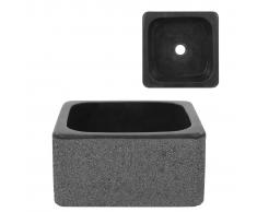 vidaXL Lavabo 30x30x15 cm de piedra de río color negro