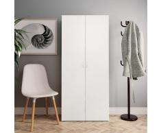 vidaXL Mueble zapatero aglomerado blanco y roble Sonoma 80x35,5x180 cm