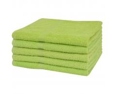 vidaXL Toallas de ducha 5 unidades algodón 360 g/m² 70x140 cm verdes