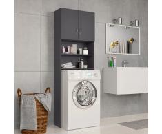 vidaXL Armario de lavadora aglomerado gris 64x25,5x190 cm