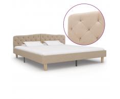 vidaXL Estructura de cama de tela beige 180x200 cm