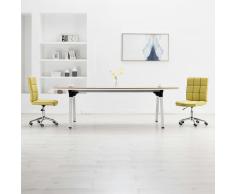 vidaXL Sillas de comedor 2 unidades tela verde