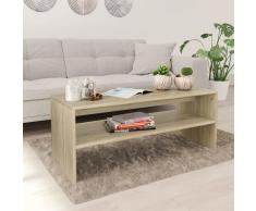 vidaXL Mesa de centro de aglomerado color roble Sonoma 100x40x40 cm