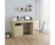 vidaXL Escritorio de aglomerado color roble Sonoma 140x50x76 cm