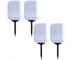 vidaXL Lámparas solares LED de exterior 4 uds. cúbicas 30 cm blanco