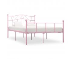 vidaXL Estructura de cama de metal rosa 120x200 cm