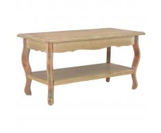 vidaXL Mesa de centro de madera maciza de pino 87,5x42x44 cm