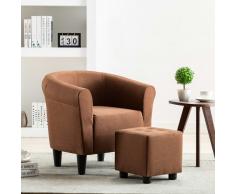 vidaXL Sillón de tela marrón