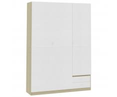 vidaXL Armario 3 puertas aglomerado blanco y roble Sonoma 120x50x180cm