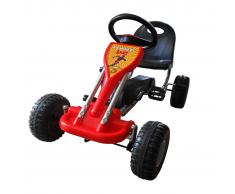 vidaXL Kart correpasillos con pedales rojo