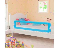 vidaXL Barandilla de seguridad cama de niño poliéster azul 180x42 cm