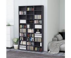 vidaXL Estantería para CD de aglomerado gris 102x16x177,5 cm