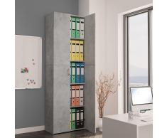 vidaXL Armario de oficina de aglomerado gris hormigón 60x32x190 cm