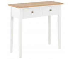vidaXL Mesa consola tocador de madera blanca 79x30x74 cm