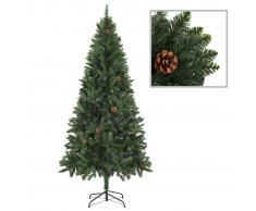 vidaXL Árbol de Navidad artificial con piñas verde 180 cm
