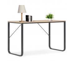 vidaXL Escritorio para ordenador color roble y negro 120x60x73 cm