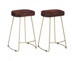 vidaXL Taburetes de cocina gavin 2 unidades madera maciza de mango