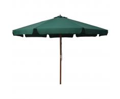 vidaXL Sombrilla de jardín con palo de madera verde 330 cm