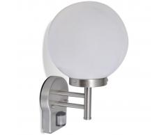 vidaXL Aplique de pared inoxidable con sensor, forma circular