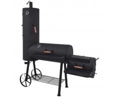 vidaXL Barbacoa ahumador fuerte de carbón estante inferior negro XXL