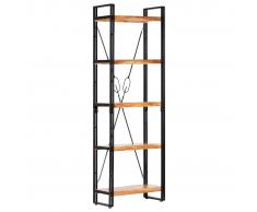 vidaXL Estantería de 5 niveles madera maciza de acacia 60x30x180 cm