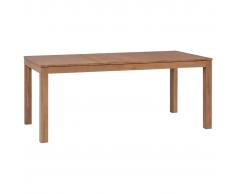 vidaXL Mesa de comedor madera teca maciza acabado natural 180x90x76 cm